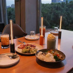 2 Pcs Grey Modern Minimalist Rechargeable Atmosphere Lamp - Touch-Control Night Light for Bedroom Bar and Portable