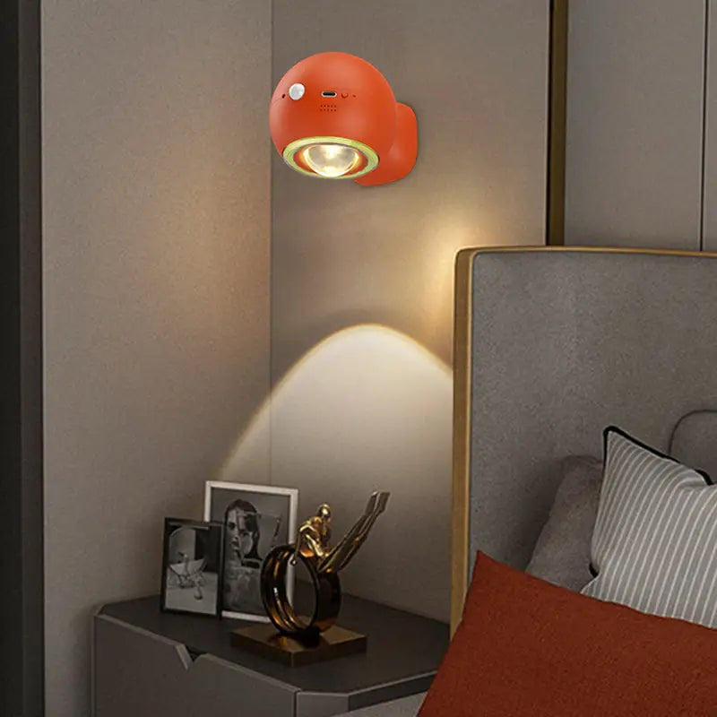 2 Pcs Orange Rechargeable Magnetic USB Table Lamp & Wall Light - 3000K/4000K/6000K Adjustable Brightness