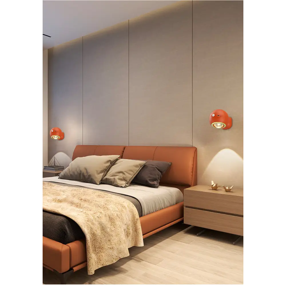 2 Pcs Orange Rechargeable Magnetic USB Table Lamp & Wall Light - 3000K/4000K/6000K Adjustable Brightness