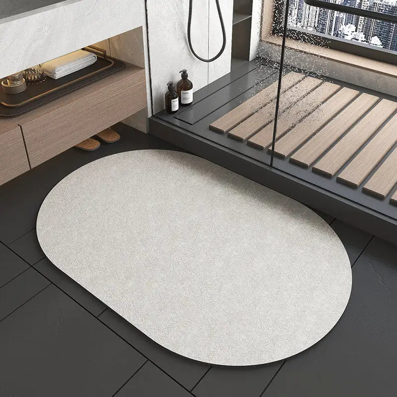 2 pcs Oval dark Beige Quick-Dry Absorbent Non-Slip Bath Rug for Bathroom Kitchen & Entryway 40x60cm - Home & Garden >