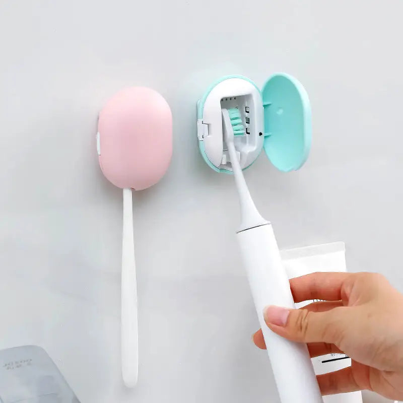 2 Pcs Pink Portable Mini Toothbrush Sanitizer - Compact Travel UV-C Sterilizer for Home and Travel Use - Home & Garden