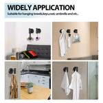2 Pcs Wall Mount Bathroom Towel Hooks Holder Cloth Hanger Hook Kitchen Door Hanger Black - Furniture > Living Room >