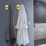 2 Pcs Wall Mount Bathroom Towel Hooks Holder Cloth Hanger Hook Kitchen Door Hanger Gold - Furniture > Living Room >