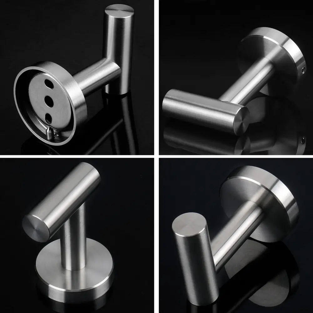 2 Pcs Wall Mount Bathroom Towel Hooks Holder Cloth Hanger Hook Kitchen Door Hanger Brushed Nickel - Sports & Fitness >