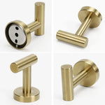 2 Pcs Wall Mount Bathroom Towel Hooks Holder Cloth Hanger Hook Kitchen Door Hanger Gold - Furniture > Living Room >