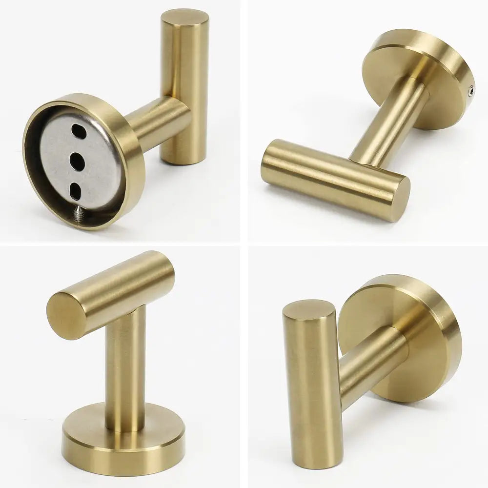 2 Pcs Wall Mount Bathroom Towel Hooks Holder Cloth Hanger Hook Kitchen Door Hanger Gold - Furniture > Living Room >