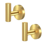 2 Pcs Wall Mount Bathroom Towel Hooks Holder Cloth Hanger Hook Kitchen Door Hanger Gold - Furniture > Living Room >