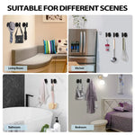 2 Pcs Wall Mount Bathroom Towel Hooks Holder Cloth Hanger Hook Kitchen Door Hanger Black - Furniture > Living Room >
