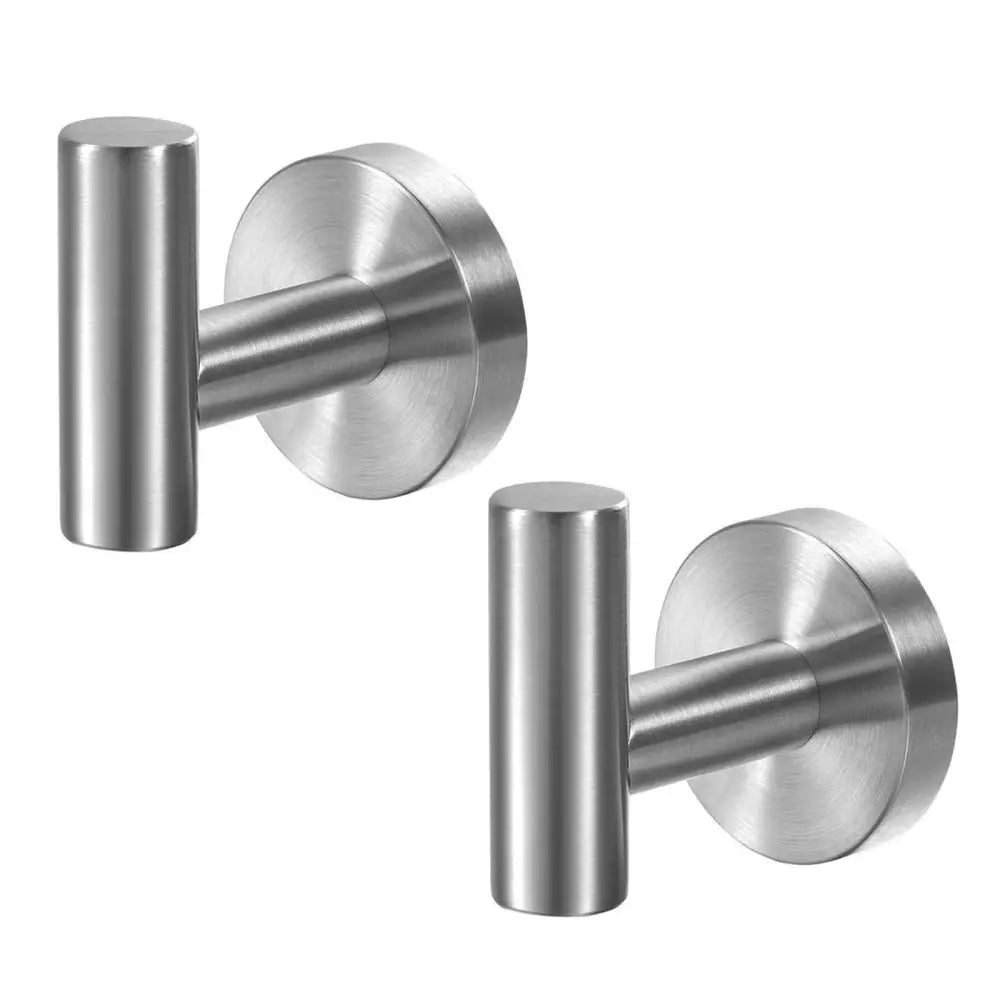 2 Pcs Wall Mount Bathroom Towel Hooks Holder Cloth Hanger Hook Kitchen Door Hanger Brushed Nickel - Sports & Fitness >