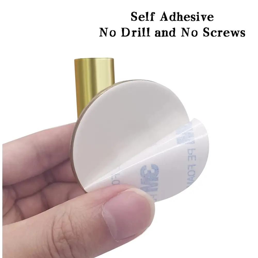 2 Pcs Wall Mount Self Adhesive Bathroom Towel Hooks Holder Cloth Hanger Hook Door Hanger Gold - Audio & Video > Musical