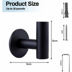 2 Pcs Wall Mount Self Adhesive Bathroom Towel Hooks Holder Cloth Hanger Hook Door Hanger Black - Audio & Video >
