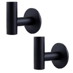 2 Pcs Wall Mount Self Adhesive Bathroom Towel Hooks Holder Cloth Hanger Hook Door Hanger Black - Audio & Video >