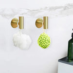 2 Pcs Wall Mount Self Adhesive Bathroom Towel Hooks Holder Cloth Hanger Hook Door Hanger Gold - Audio & Video > Musical