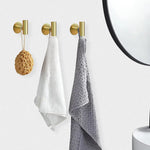 2 Pcs Wall Mount Self Adhesive Bathroom Towel Hooks Holder Cloth Hanger Hook Door Hanger Gold - Audio & Video > Musical