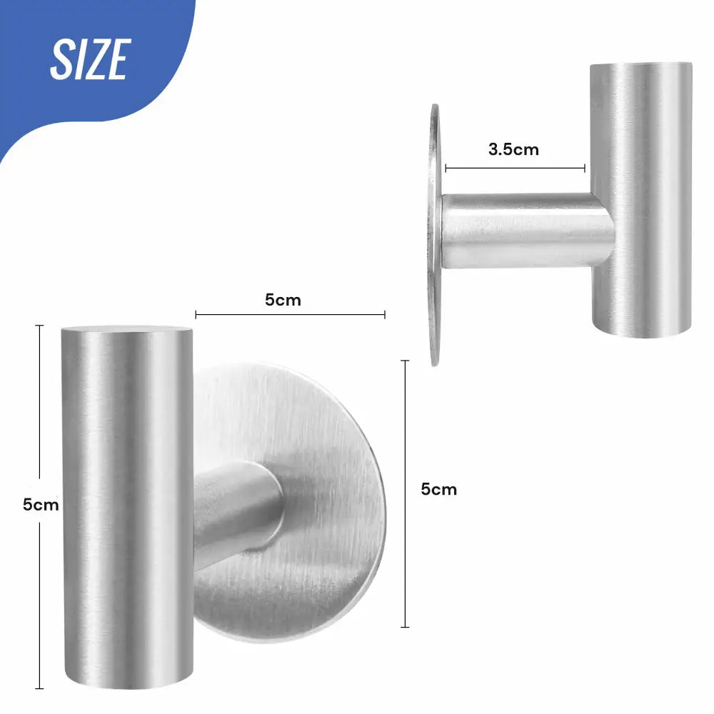 2 Pcs Wall Mount Self Adhesive Bathroom Towel Hooks Holder Cloth Hanger Hook Door Hanger Brushed Nickel - Audio & Video