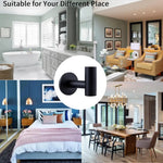 2 Pcs Wall Mount Self Adhesive Bathroom Towel Hooks Holder Cloth Hanger Hook Door Hanger Black - Audio & Video >