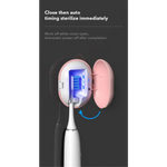 2 Pcs White Portable Mini Toothbrush Sanitizer - Compact Travel UV-C Sterilizer for Home and Travel Use - Home & Garden