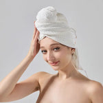 2 Pcs White Super Absorbent Waffle Weave Hair Towel Multi-Functional Quick Drying Turban for Women Soft & Fast Drying