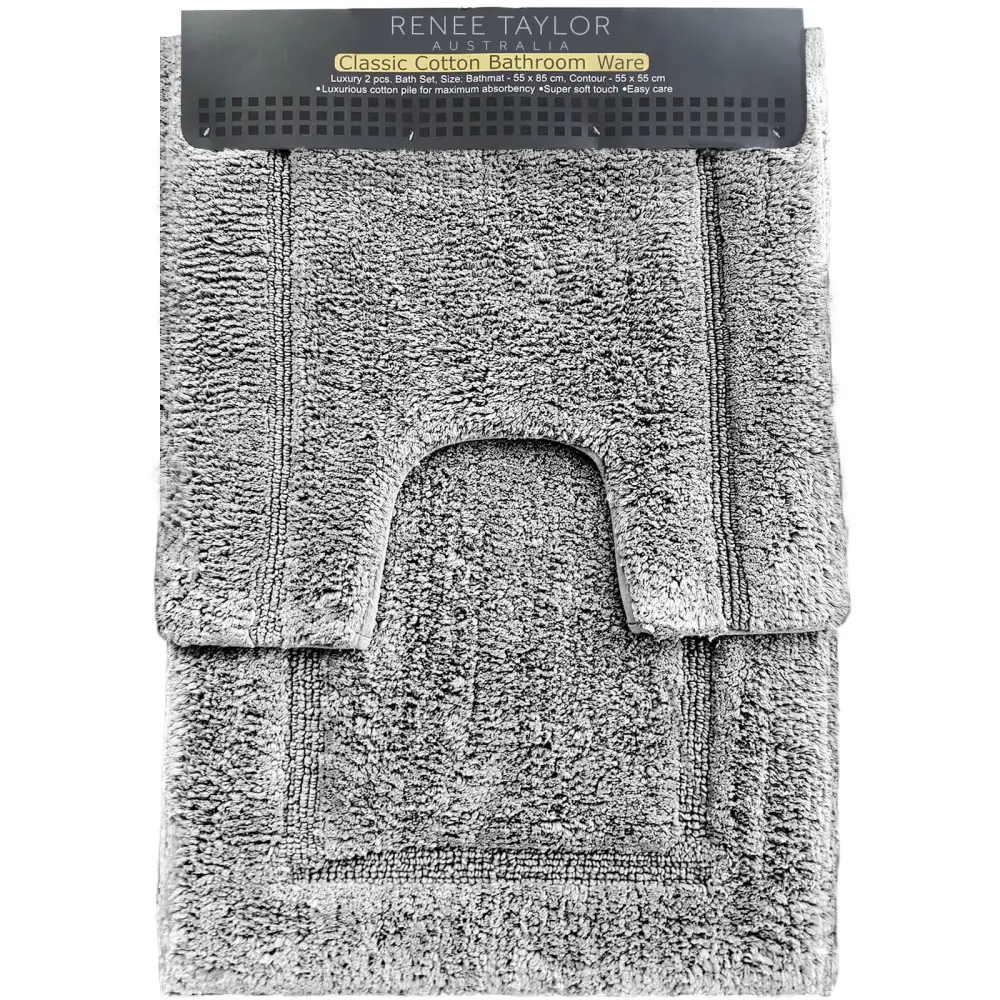 2 Piece 2200 GSM Tufted Vapour Bath Mat Set by Renee Taylor - Home & Garden > Bathroom Accessories > Bath Mats & Rugs
