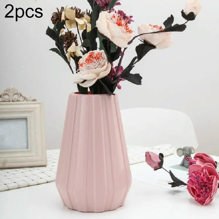 2-piece Plastic Vase for Creative Flower Arrangements - Milk White - Home & Garden > Decor > Vases & Table Decor