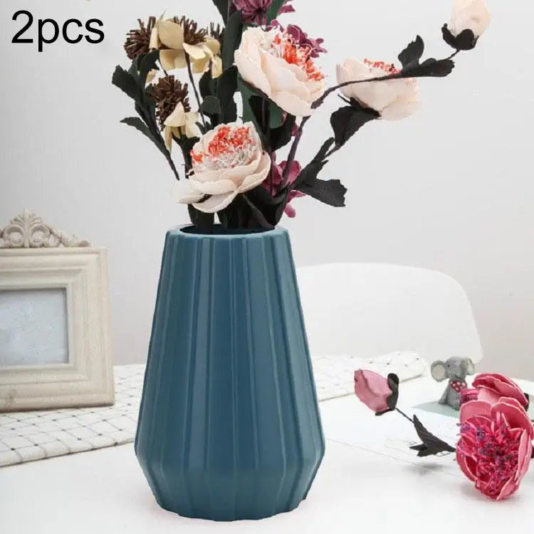 2-piece Plastic Vase for Creative Flower Arrangements - Milk White - Home & Garden > Decor > Vases & Table Decor