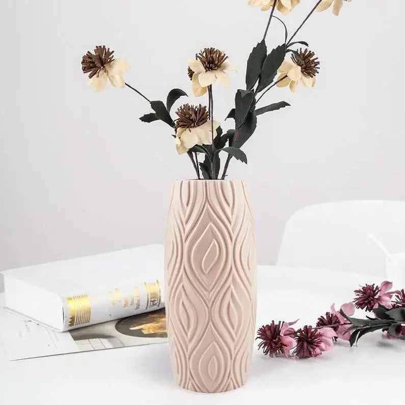 2-piece Plastic Vase Set for Creative Flower Arrangements Wet and Dry Decor - Pink - Home & Garden > Decor > Vases &