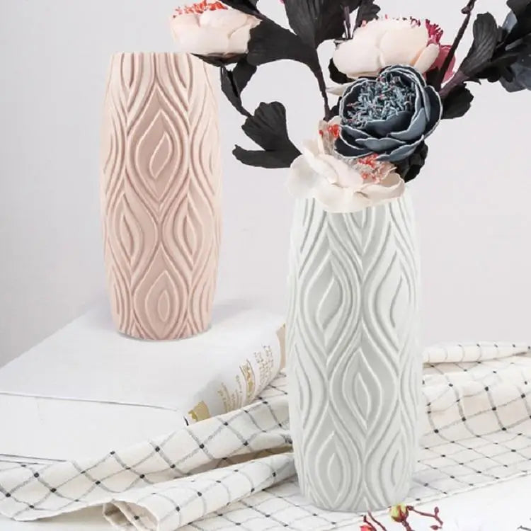 2-piece Plastic Vase Set for Creative Flower Arrangements Wet and Dry Decor - Pink - Home & Garden > Decor > Vases &