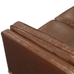 2 Seater Faux Leather Sofa Brown Modern Lounge Set for Living Room Couch with Wooden Frame - Furniture > Sofas