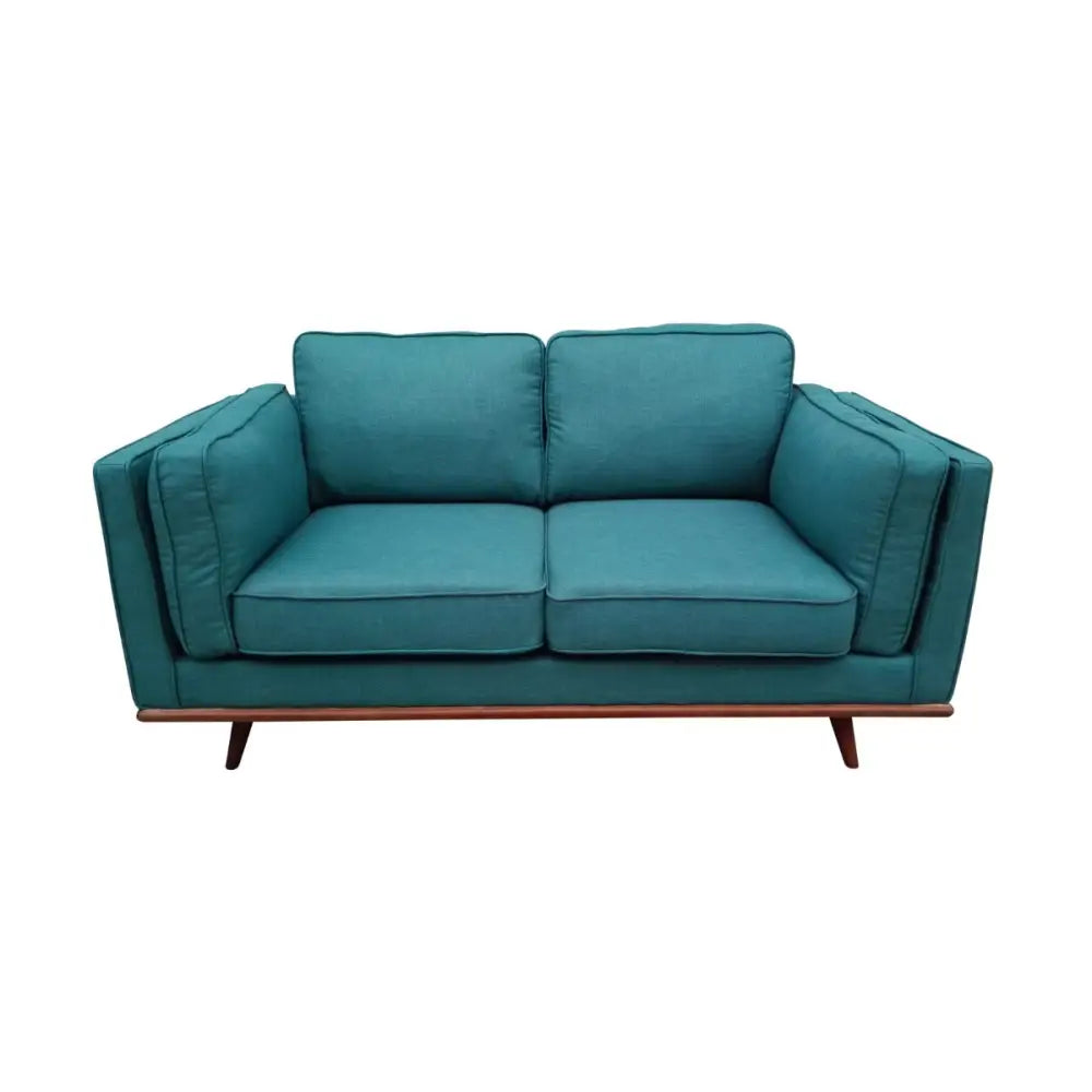 2 Seater Sofa Teal Fabric Lounge Set for Living Room Couch with Wooden Frame - Furniture > Living Room