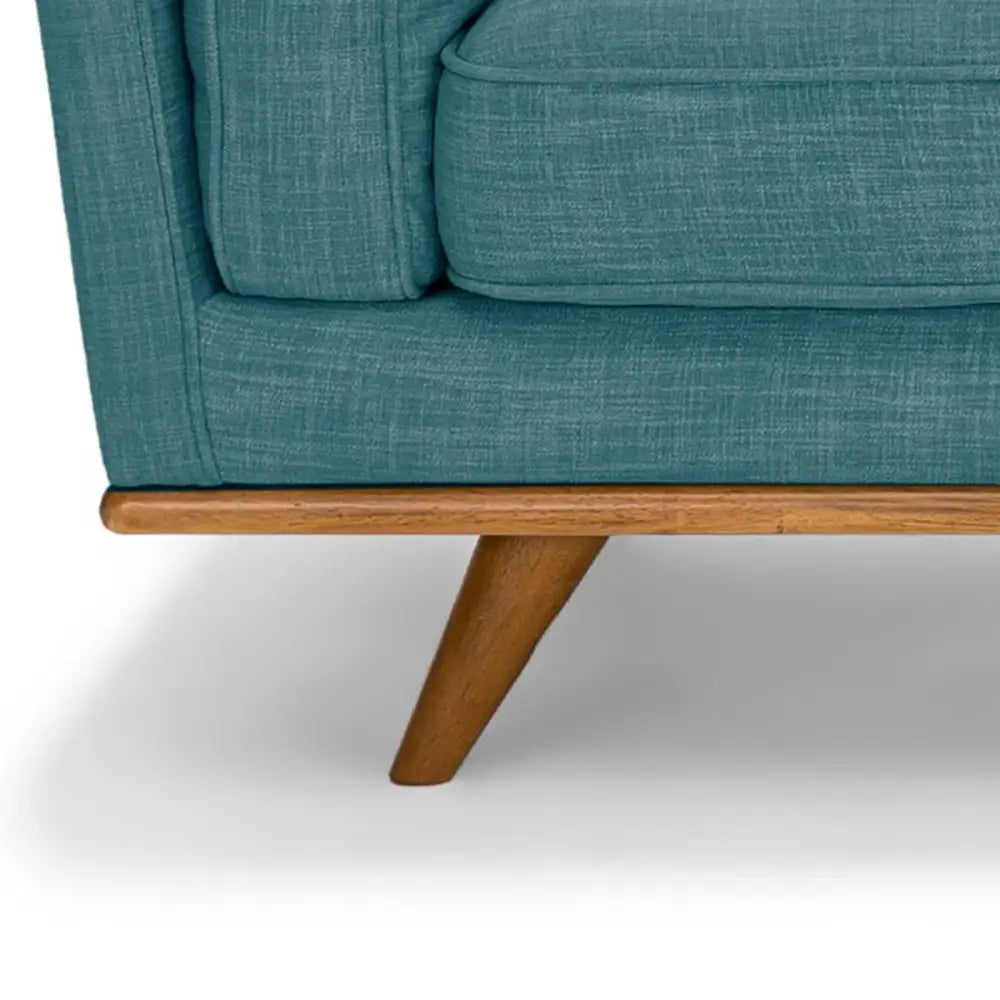 2 Seater Sofa Teal Fabric Lounge Set for Living Room Couch with Wooden Frame - Furniture > Living Room