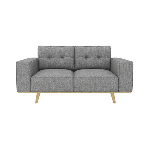 2 Seater Sofa Fabric Upholstery Grey Colour Pocket Spring Wooden Frame - Furniture > Sofas