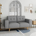 2 Seater Sofa Fabric Upholstery Grey Colour Pocket Spring Wooden Frame - Furniture > Sofas