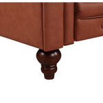 2 Seater Brown Sofa Lounge Chesterfireld Style Button Tufted in Faux Leather - Furniture > Sofas