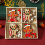(2 set)Christmas Gingerbread Ornaments Set - Festive Wooden Decorations for Tree Set of 12 - Occasions > Christmas >
