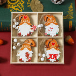 (2 set) Christmas Gnome Ornaments Set - Festive Wooden Decorations for Tree Set of 12 - Occasions > Christmas >