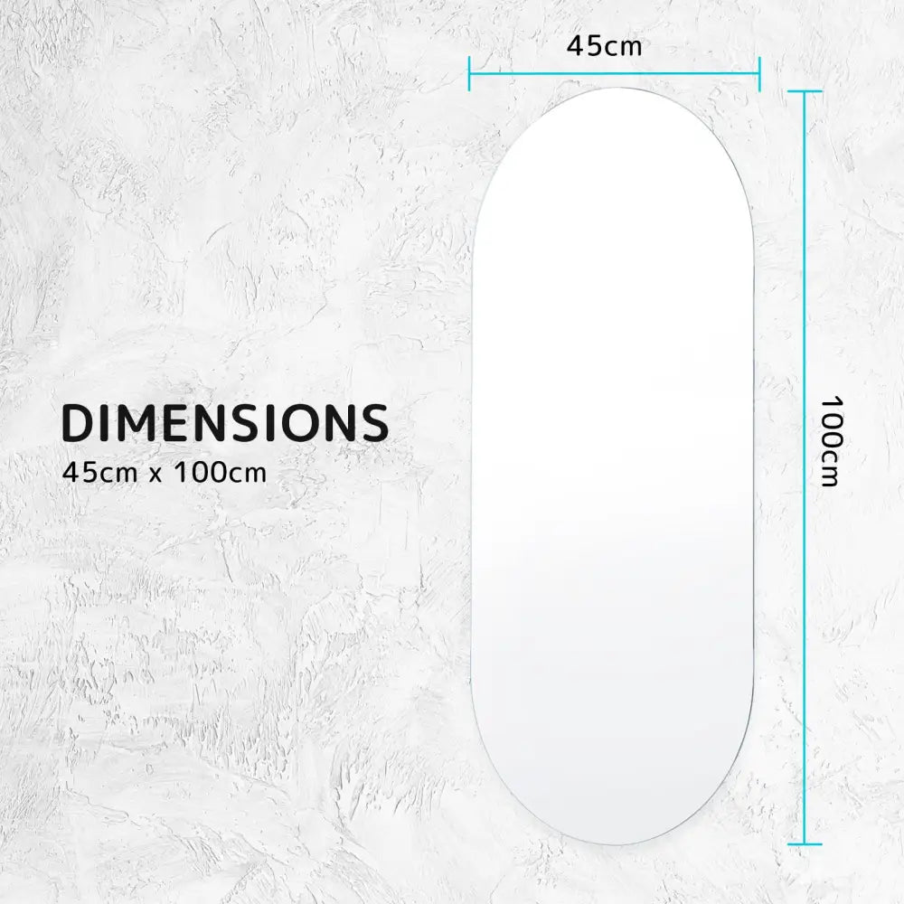 2 Set LED Wall Mirror Oval Anti-Fog Bathroom 45x100cm - Home & Garden > Decor > Mirrors