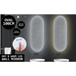 2 Set LED Wall Mirror Oval Anti-Fog Bathroom 45x100cm - Home & Garden > Decor > Mirrors