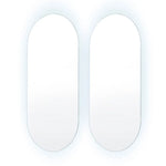 2 Set LED Wall Mirror Oval Anti-Fog Bathroom 45x100cm - Home & Garden > Decor > Mirrors