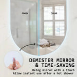 2 Set LED Wall Mirror Oval Anti-Fog Bathroom 45x100cm - Home & Garden > Decor > Mirrors