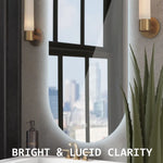 2 Set LED Wall Mirror Oval Anti-Fog Bathroom 45x100cm - Home & Garden > Decor > Mirrors