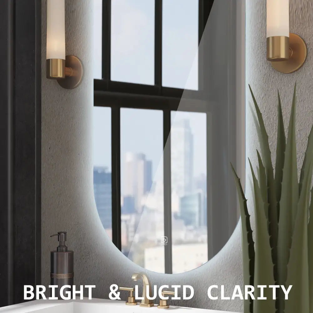 2 Set LED Wall Mirror Oval Anti-Fog Bathroom 45x100cm - Home & Garden > Decor > Mirrors