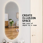 2 Set LED Wall Mirror Oval Anti-Fog Bathroom 45x100cm - Home & Garden > Decor > Mirrors