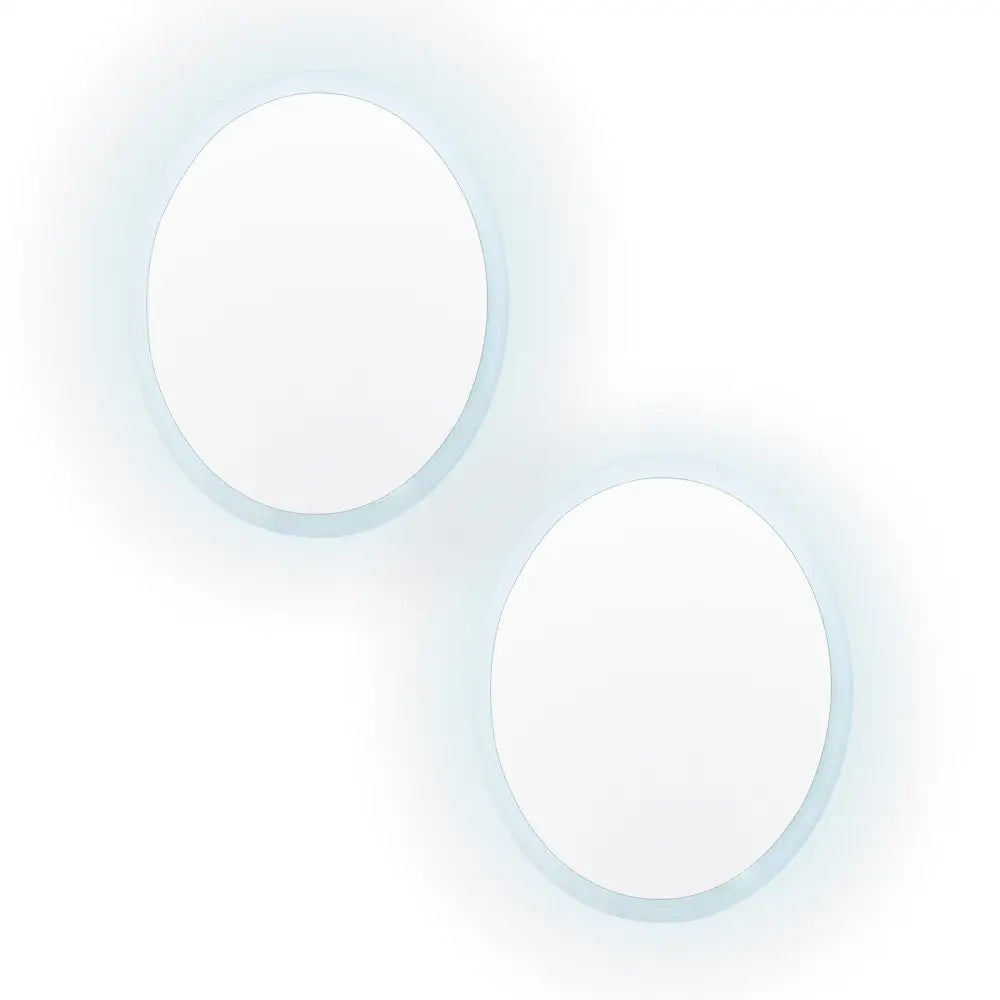 2 Set LED Wall Mirror Round Anti-Fog Bathroom 50cm - Home & Garden > Decor > Mirrors