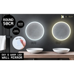 2 Set LED Wall Mirror Round Anti-Fog Bathroom 50cm - Home & Garden > Decor > Mirrors
