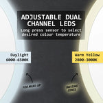 2 Set LED Wall Mirror Round Anti-Fog Bathroom 50cm - Home & Garden > Decor > Mirrors