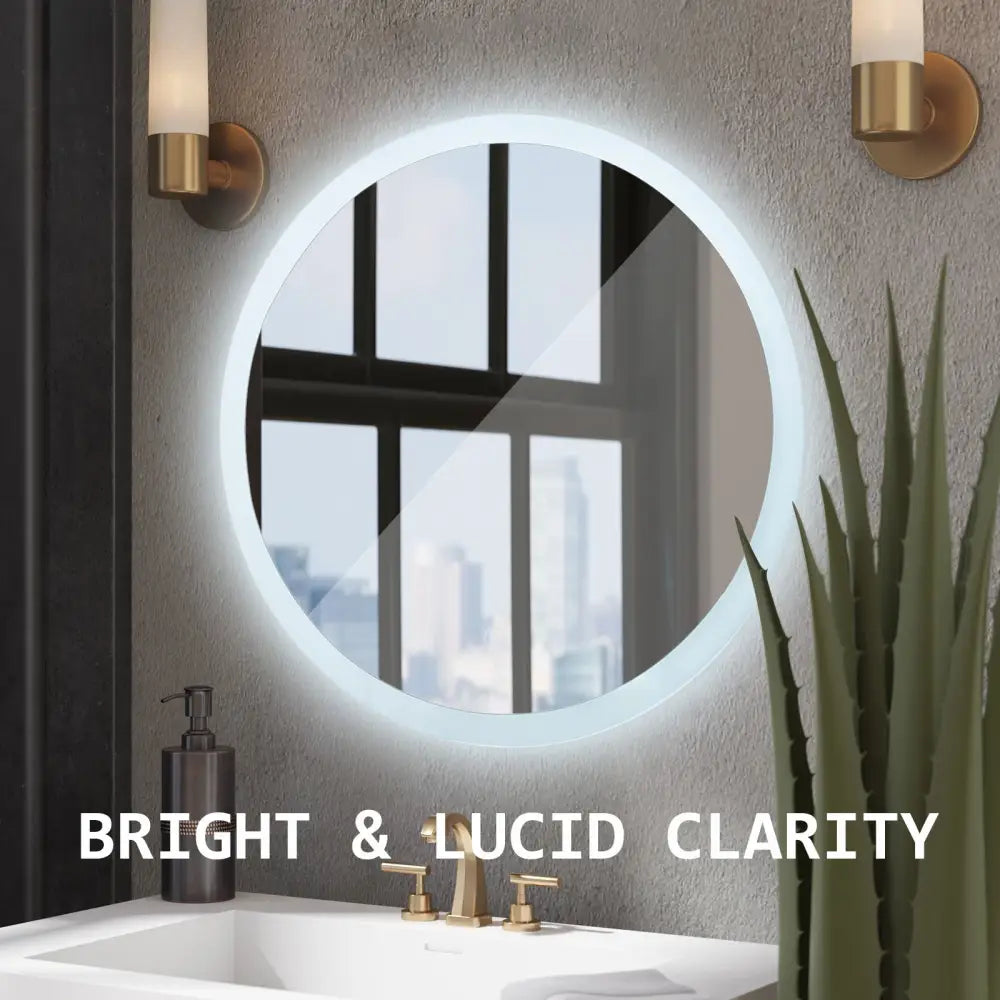 2 Set LED Wall Mirror Round Anti-Fog Bathroom 50cm - Home & Garden > Decor > Mirrors