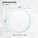 2 Set LED Wall Mirror Round Anti-Fog Bathroom 50cm - Home & Garden > Decor > Mirrors
