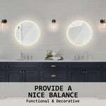 2 Set LED Wall Mirror Round Anti-Fog Bathroom 50cm - Home & Garden > Decor > Mirrors