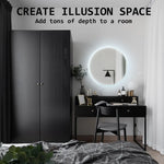 2 Set LED Wall Mirror Round Anti-Fog Bathroom 60cm - Home & Garden > Decor > Mirrors