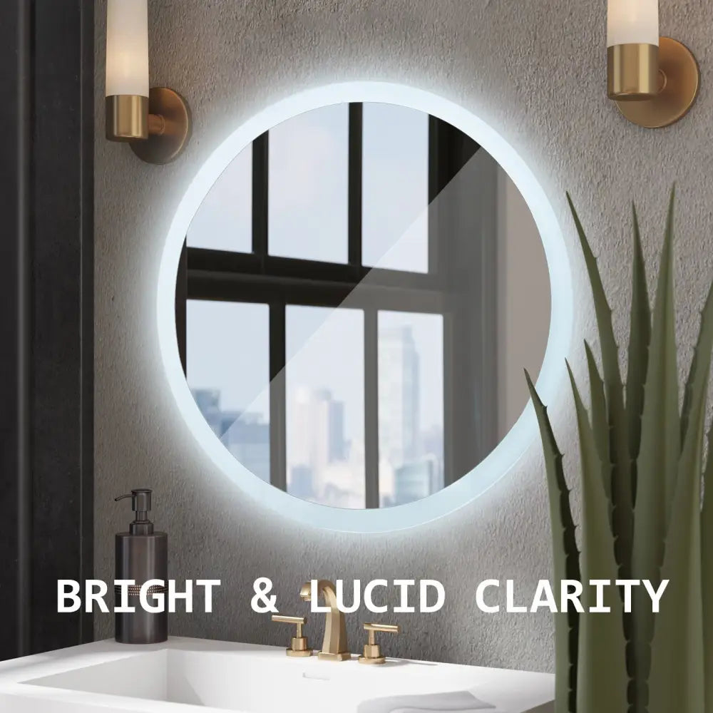 2 Set LED Wall Mirror Round Anti-Fog Bathroom 60cm - Home & Garden > Decor > Mirrors